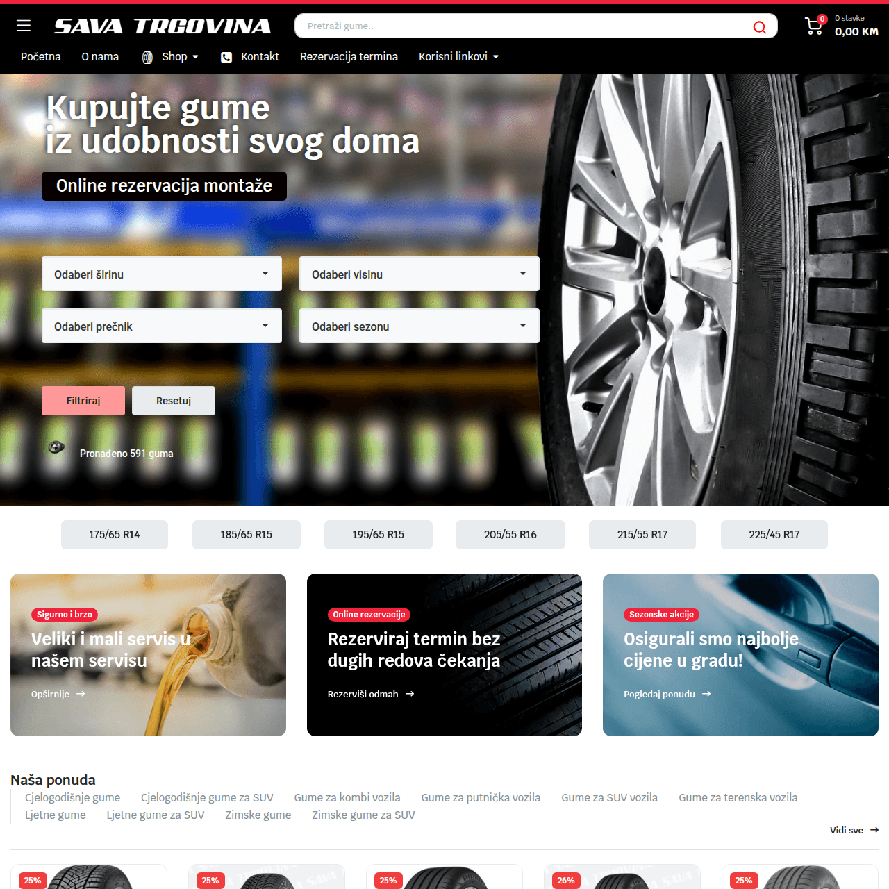 Sava.Ba – Moderni ecommerce, Specijalac za gume